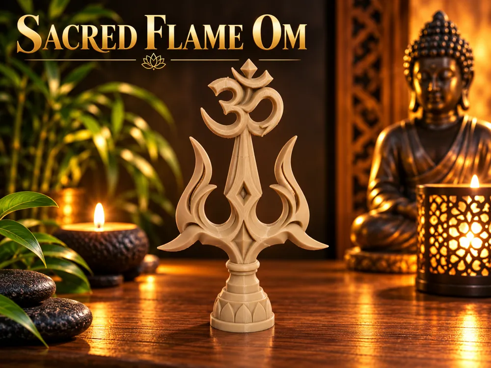 Sacred Flame OM – Spiritual Decorative Sculpture